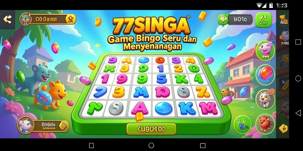 Tampilan seru dari aplikasi Bingo 77SINGA yang memikat.
