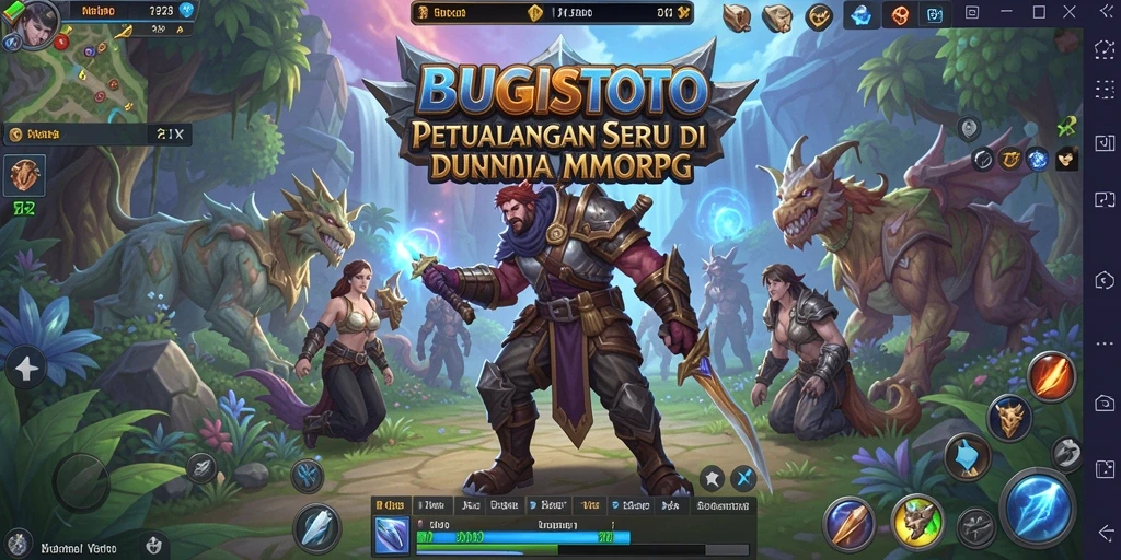 Screenshot utama BUGISTOTO menunjukkan aksi seru dalam dunia MMORPG.