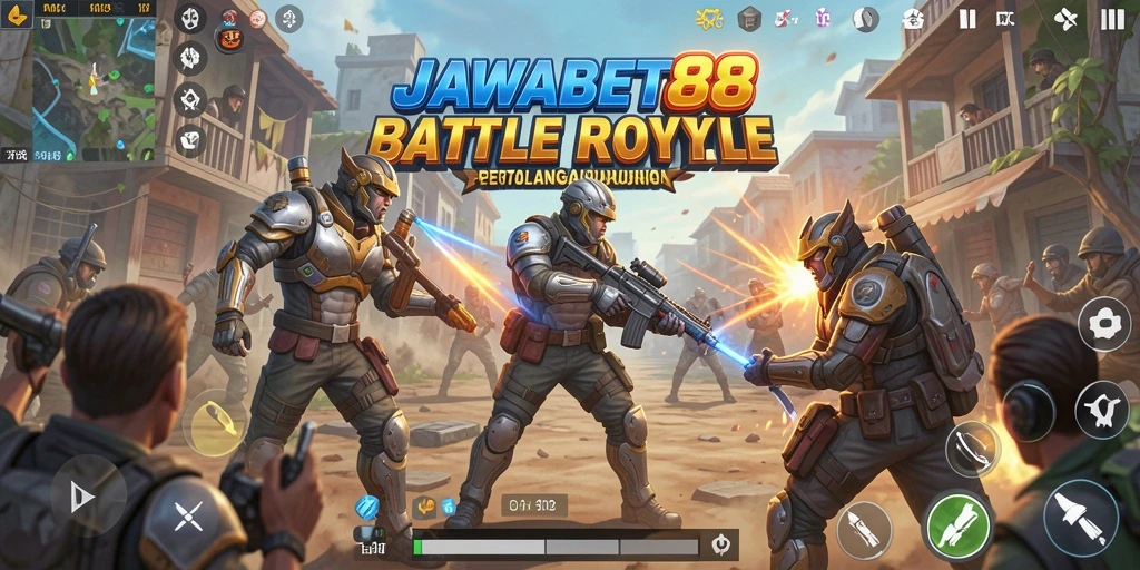 Screenshot gameplay JAWABET88 yang menunjukkan aksi seru dalam Battle Royale.