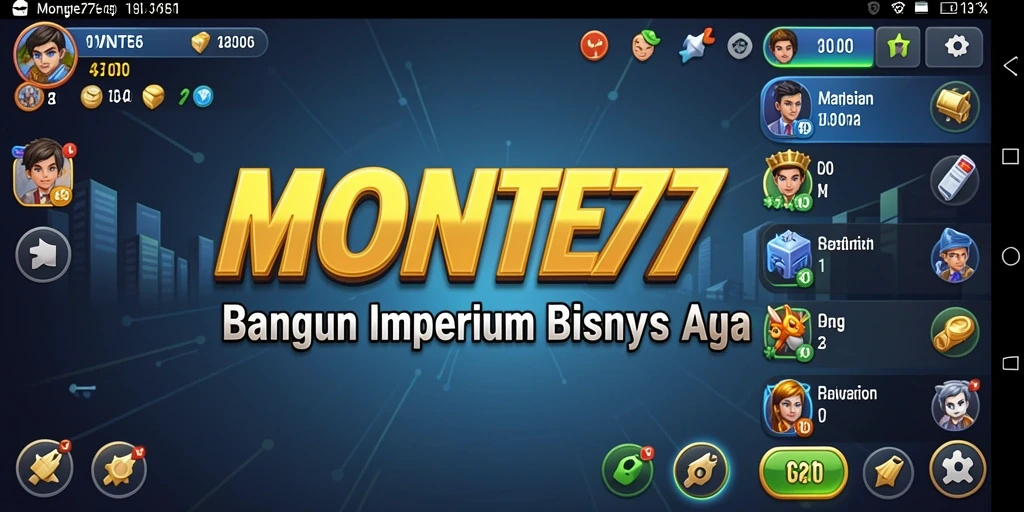 Tampilan gameplay <strong>MONTE77</strong> menunjukkan interaksi bisnis yang dinamis.