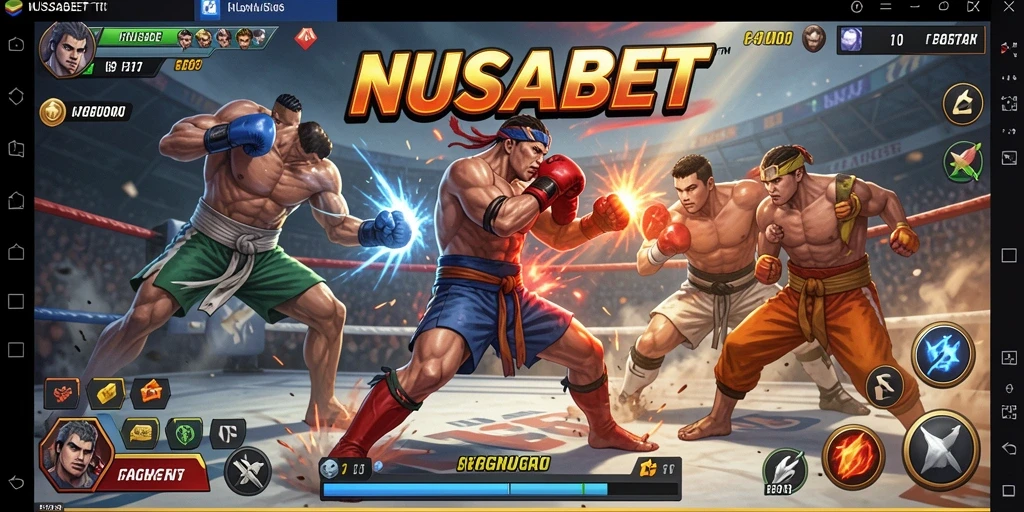 Screenshot gameplay NUSABET menampilkan aksi pertarungan seru dan dinamis.
