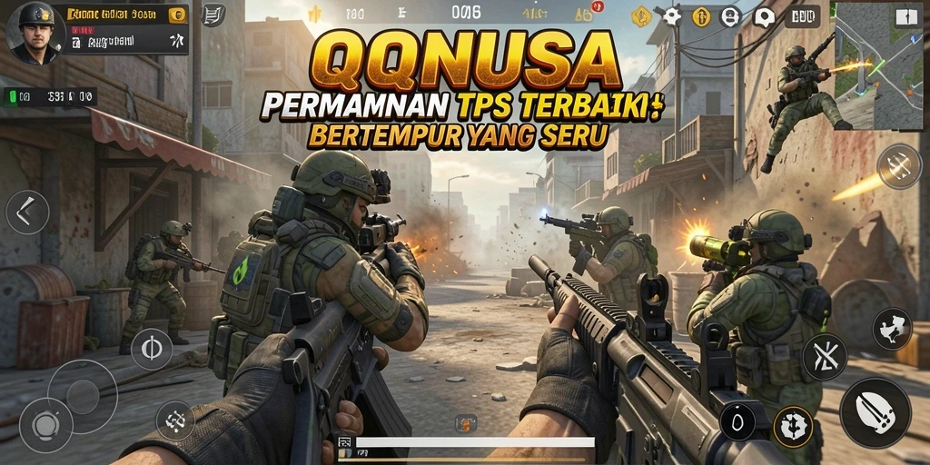 Tangkapan layar gameplay QQNUSA menampilkan aksi seru di medan perang.