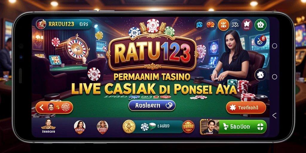 Tampilan mengesankan gameplay Live Casino RATU123 dengan dealer langsung.
