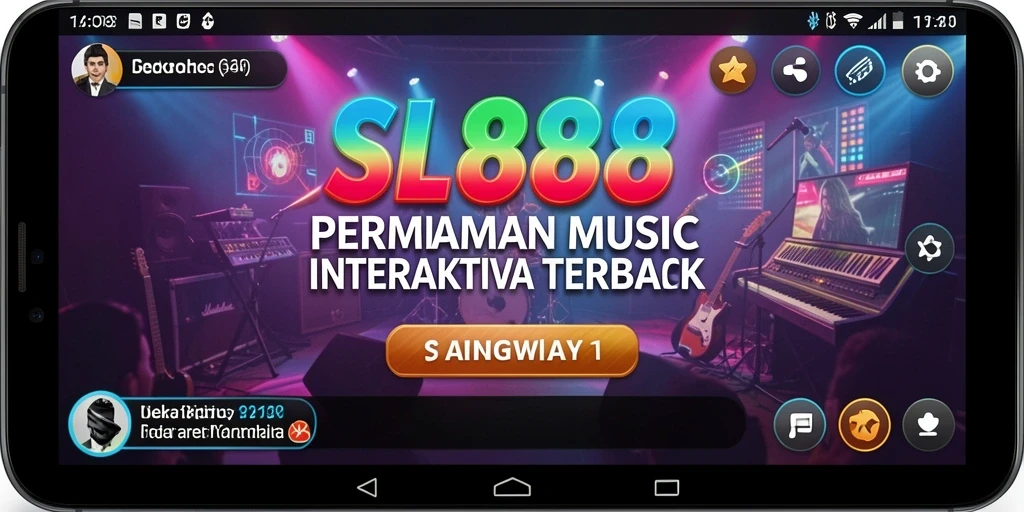 Screenshot SL888 menampilkan antarmuka permainan musik yang menarik.