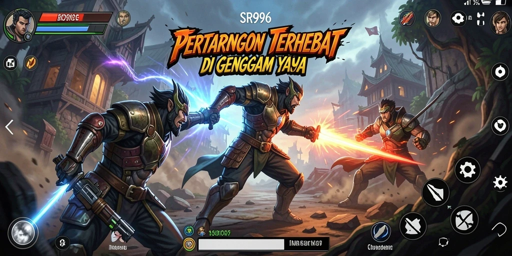 Screenshot menunjukkan pertempuran seru antar karakter di SR996.