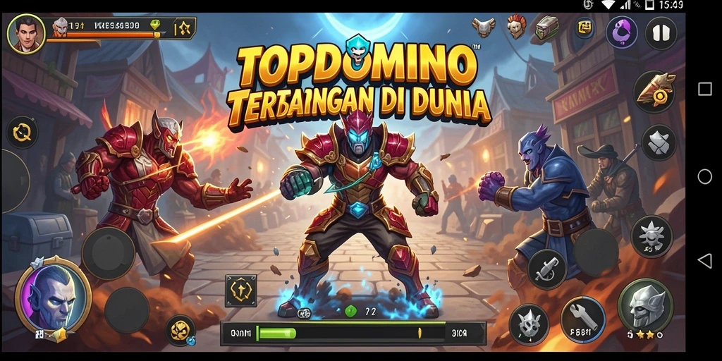 Tampilan gameplay seru dari pertarungan di TOPDOMINO.