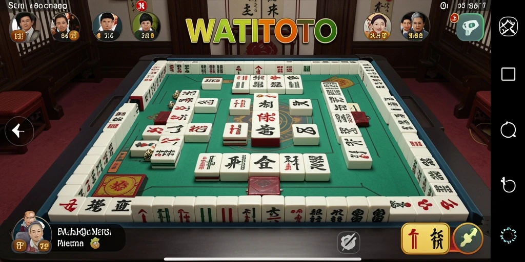 Screenshot utama WATITOTO menampilkan gameplay Mahjong yang menarik.