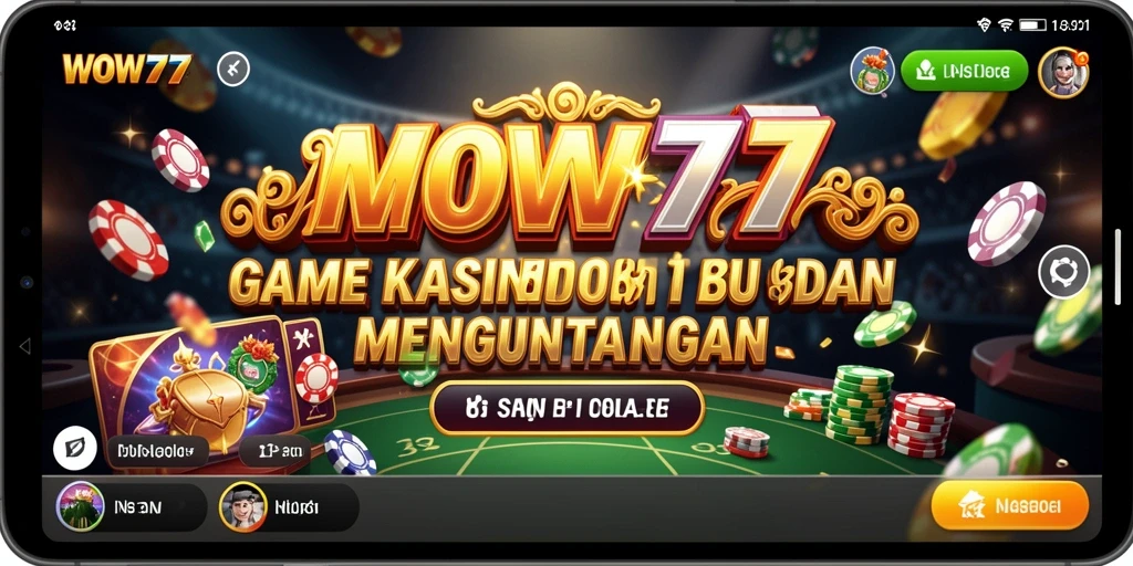 Tampilan gameplay seru dalam aplikasi Kasino WOW77.